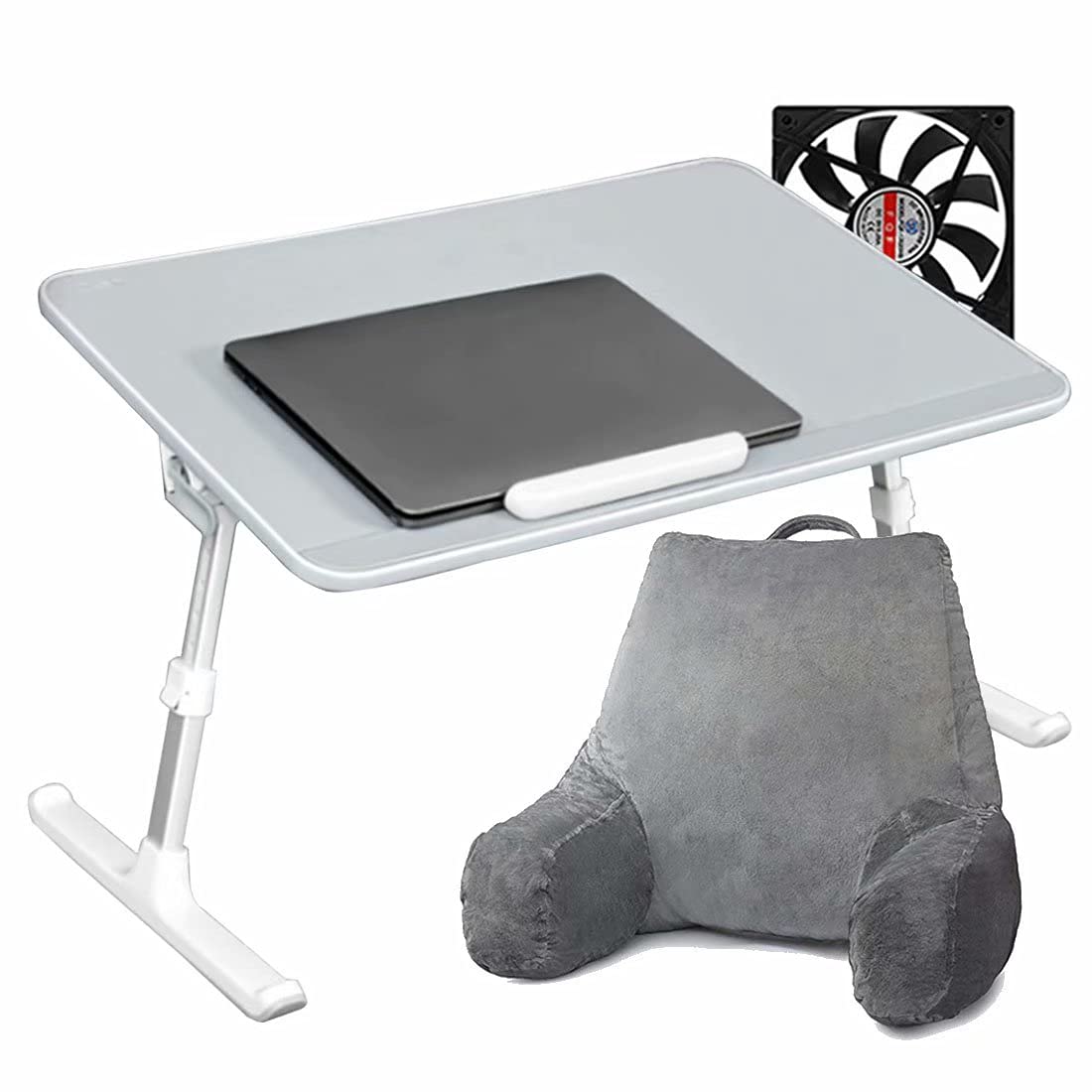 Regulowane biurko na laptopa na kanapę, taca na laptopa, składane biurko na laptopa z miękką i wygodną poduszką, przenośne biurko na kolana do pracy, jedzenia, pisania, rysowania gier