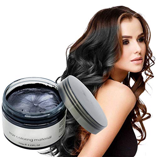 Ruzzut Temporary DIY Hair Color Wax - Disposable Natural Hair Color Cream Mud 4.23 oz Instant Hair Color Pomades Natural Hairstyle Wax for Men and Women, Black