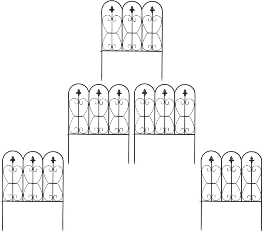 GiantexUK Metal Garden Fencing, Outdoor Decorative Wire Patio Fence