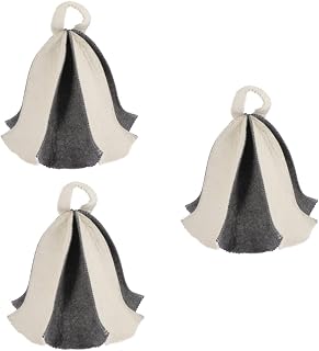 YARNOW Touca De Banho De Feltro 3 Peças Toucas De Cetim Acessórios Para Banheira Chapéu Russo Acessórios Para Casa De Banho De Feltro Touca De Sauna Sauna Vishivka Chapéu Sauna Quarto
