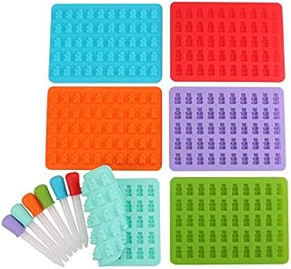 Lawei 6 Pack Gummy Bear Candy Molds - Silicone Chocolate Gummy Molds
