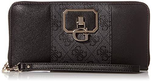 GUESS Damen Noelle Large Zip Around Wallet, Coal, One Size