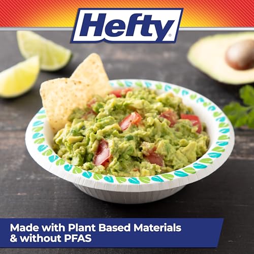 Hefty Compostable Paper Bowls, 12 oz, 30 Count, Patterned Disposable Bowls for BBQs, Parties, Holidays, Potlucks, and Everyday Use, Soak-Resistant, Made with Plant-Based Materials, Microwave Safe - image 7