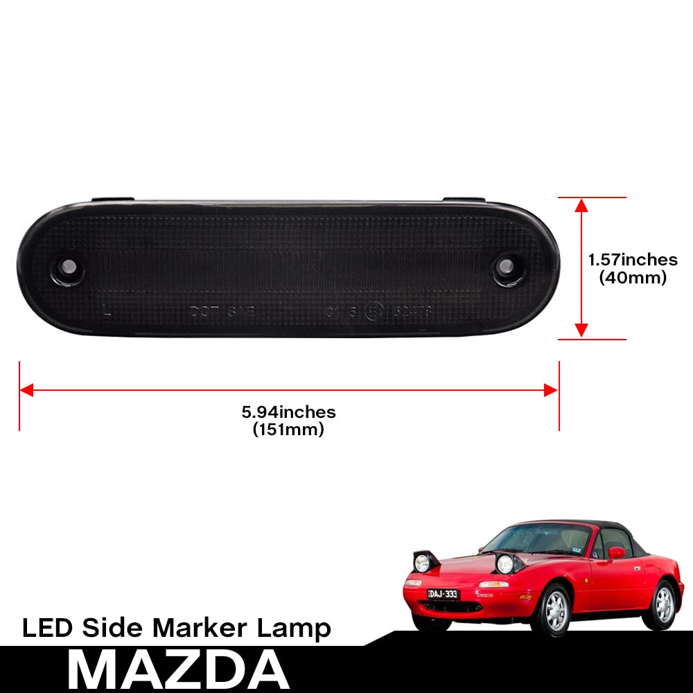 Indicatori Di Direzione Laterali Per Mazda RX-8 2004-2008 – Paraurti Anteriore, Lens Fumé, Impermeabili IP67