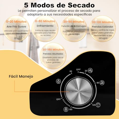 Secador de ropa compacto GOPLUS 800W con 5 modos para casa 3