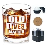 NICKANE Whiskey Glass 11oz - Old Fashioned Glass | Old Lives Matter Whisky Glass Set For Men | Chris