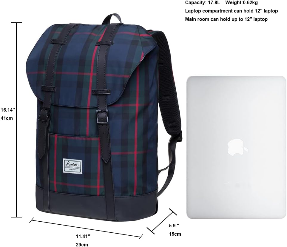 KAUKKO Lightweight Outdoor Daypack,Casual Travel Backpack Laptop backpack for 15" (6-12-black)