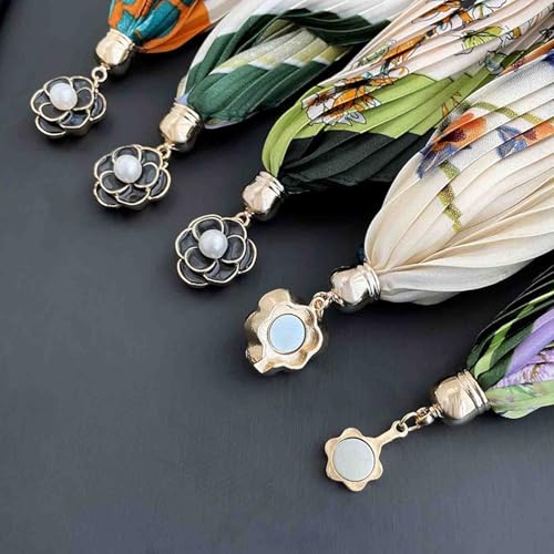 Women's pleated scarf necklace magnetic buckle with small necklace headband collarbone chain headband pendant scarf4