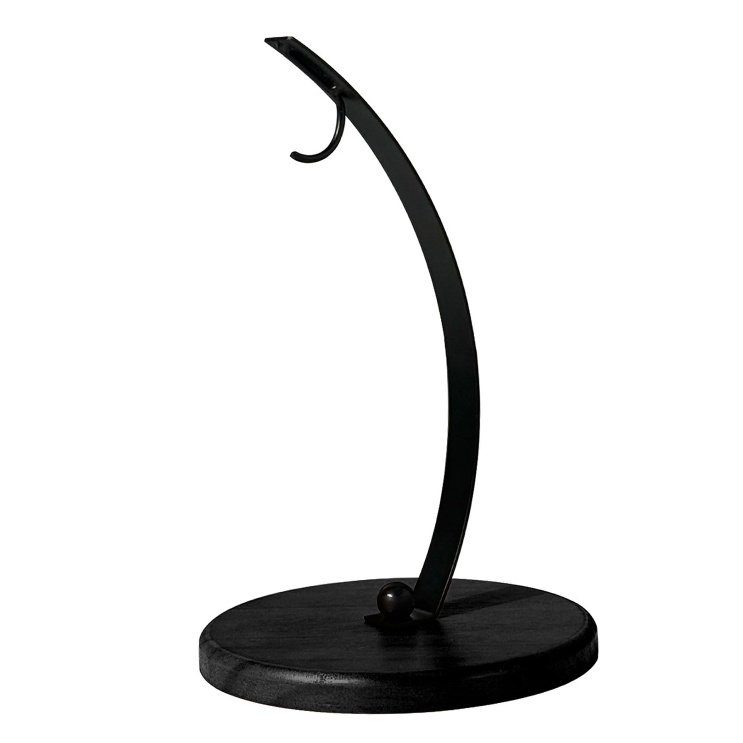 Xoeryoy Banana Hook, Metal Banana Hanger With Wooden Base, Space-saving Holder Stand For Kitchen Countertop, Black