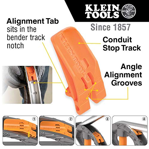 Klein Tools 51606 Aluminum Conduit Bender Full Assembly, 1/2-Inch Emt, Wide Food Pedal, Benchmark Symbols And Angle Setter #TOP2