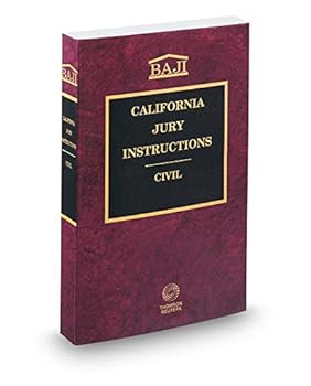 Paperback California Jury Instructions Civil Baji Fall 2017-2018 Pamphlet Book