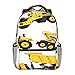 BYETWIK Schulrucksack Schultaschen Mädchen Jungen Teenager Rucksack, Straßenroller Bulldozer Muldenkipper Schultasche Schulrucksäcke Backpack für Damen Herren Geeignet