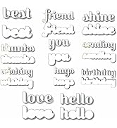 Words Thanks Friends Best Wish 11 Pcs Metal Cutting Dies Set DIY Scrapbooking Embossing Stencil D...