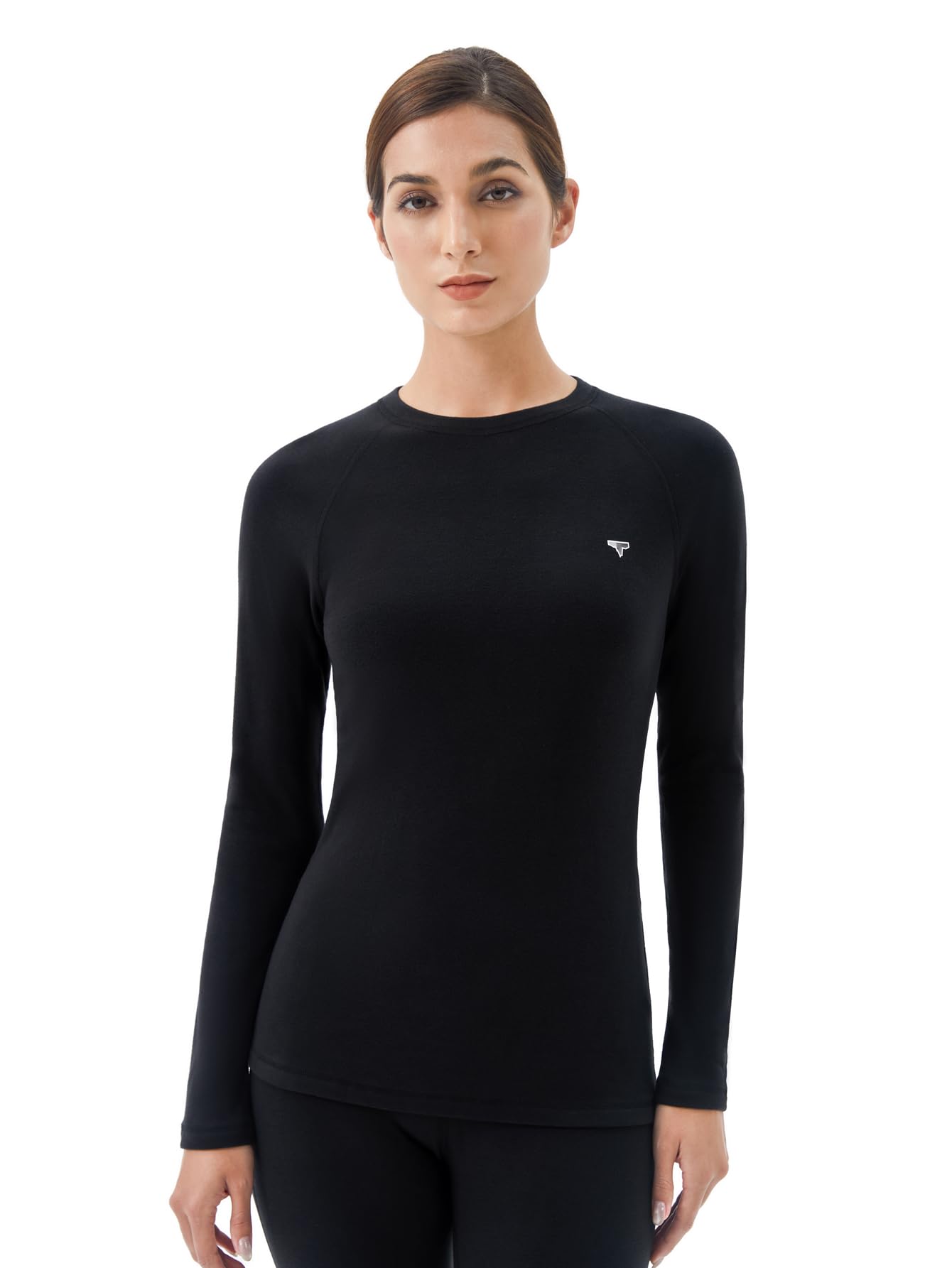 Camiseta térmica de manga larga para esquí de peso medio para mujer, tallas S-XL