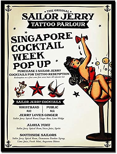 TSOSK Targa In Metallo Retrò Sailor Jerry 20x30 Cm - Cartello Pubblicitario In Latta Per Arredo Vintage - 5