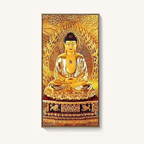 Art de diamant Bouddha 80x180cm, kit broderie diamant xxl complet zen