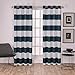 Exclusive Home Curtains Surfside Cotton Cabana Stripe Grommet Top Window Curtain Panel Pair, Indigo, 54x84