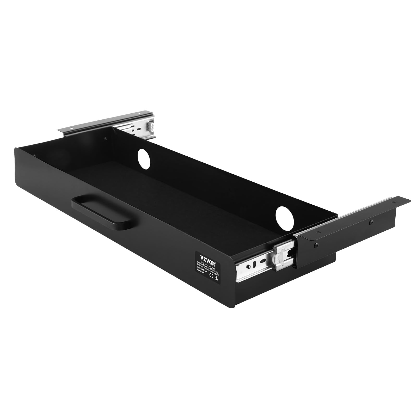 VEVOR Cassetto Estraibile Sotto Scrivania 635 x 232 x 75 mm Organizzatore Nascosto per Riporre Oggetti sulla Scrivania, Cassetto Portapenne Sotto Tavolo, per Postazioni di Lavoro da Ufficio, Nero