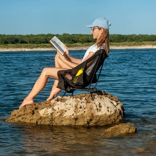 MOON LENCE Camping Chairs, Compact Backpacking Chair Small Folding Chair Lawn Chair with Side Pockets Portable Lightweight for Hiking & Beach & Fishing - Image 6