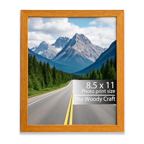 Image of Photo Frame 8.5x11 Letter Size | Orange Photo Frames For Wall Decor | Wall Photo Frames To Energize Decor | Wooden Frame With Lasting Finish | Orange Picture Frames | Birthday Photo Frame
