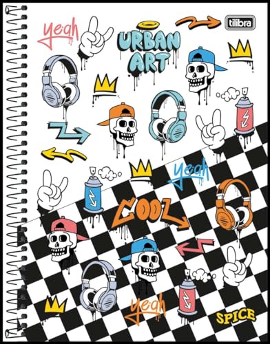 Kit de Caderno, 01 Matéria, Capa Dura, Spice Masculino, 80 Folhas, Tilibra, Pacote com 4 Unidades