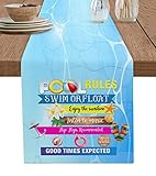 Table Runner Dresser Scarves, The Expected Summer Time Good Pool Life Table Runners 90 inch,Farmhous