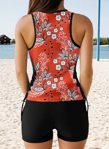 Dokotoo Women's Tankini Swimsuits 2025 Two Piece Bathing Suits Tummy Control Swim Tank Top with Boy Shorts2