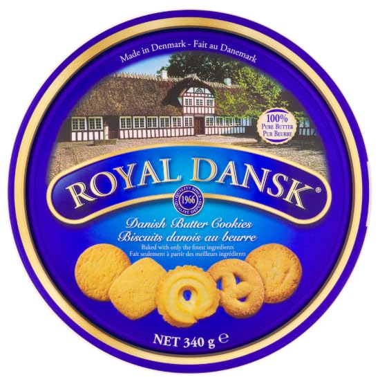 Danish Butter Cookies 100% Pure Butter Biscuit Tin Made in Denmark 340g