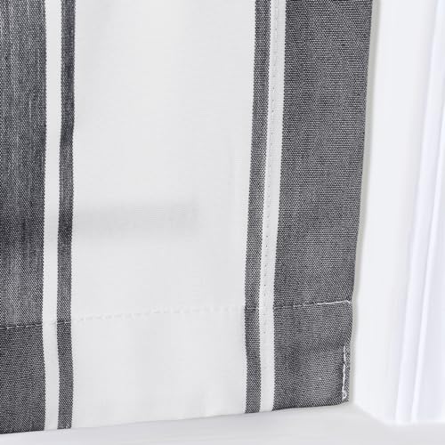 Image of TWOPAGES No Drill Wide Stripe Roman Shades Cordless Roman Blinds for Windows, Custom Made Light Filtering Blackout Blinds Farmhouse Shades for Kitchen, Black Bordered Wide Bar, 1 Piece