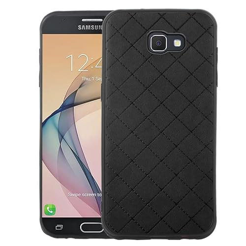 ELISORLI Compatible with Samsung Galaxy J7 Prime 2016/On7/J7Prime 2/On Nxt/On7 Prime Case Rugged Thin Cell Anti-Slip Fit Rubber TPU Mobile Phone Cover for Gaxaly SM-G610F SM-G611F SM G610F Women Black