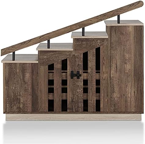 Miniatura 8 de Furniture of America Barstead - Zapatero de madera para escaleras en roble recuperado