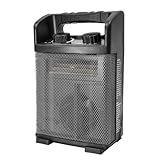 HICFM 1500W Electric Utility Space Heater BTU 5120 with Thermostat Control, Two Power Setting, Fan Only Option, Built-in Carrying Handle, Tip-Over Switch, Cool Touch, UL Safety (kilowatts, 1.5)
