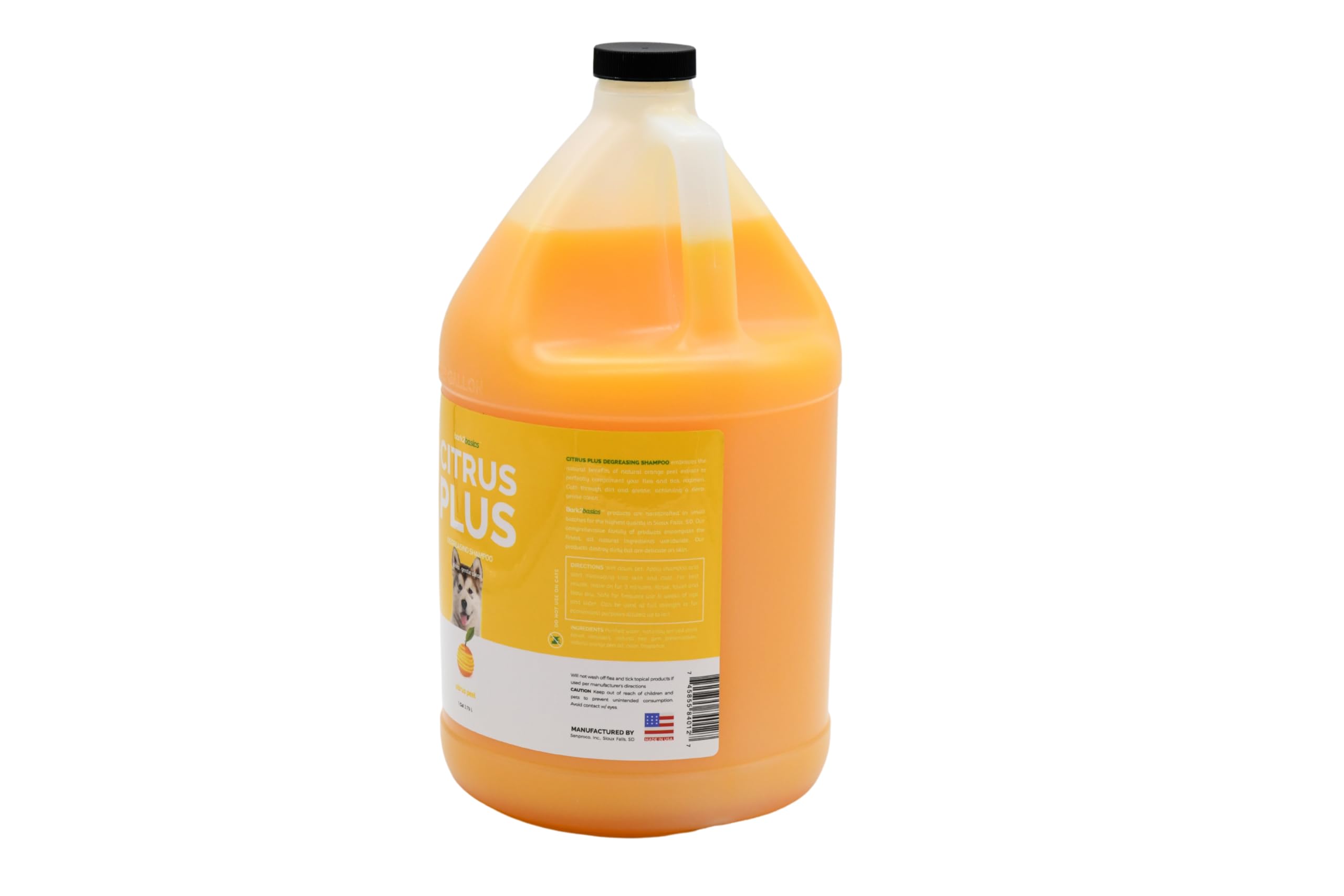 Bark2Basics Champú para Perros Citrus Plus, 1 Galón | D-Limoneno, Concentrado con Precisión, Corta La Suciedad Y La Grasa, Sin Jabón, 100% Biodegradable