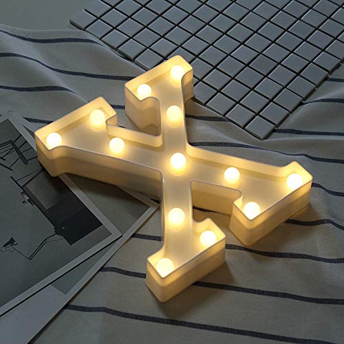 Preisvergleich Produktbild Beonzale Fernsteuerungsalphabet-Buchstabe-Lichter LED leuchten weißem Plastikbuchstaben-Stand