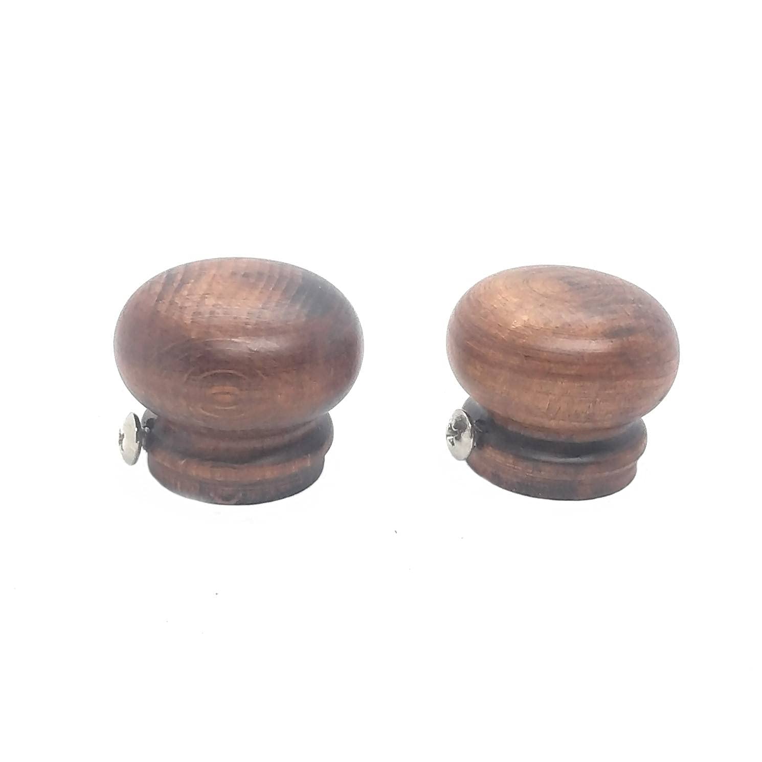 FAPBADRI Simple Curtain End Caps/Finials for a 1 inch Pipe/Rod, Wooden, 2 Pieces