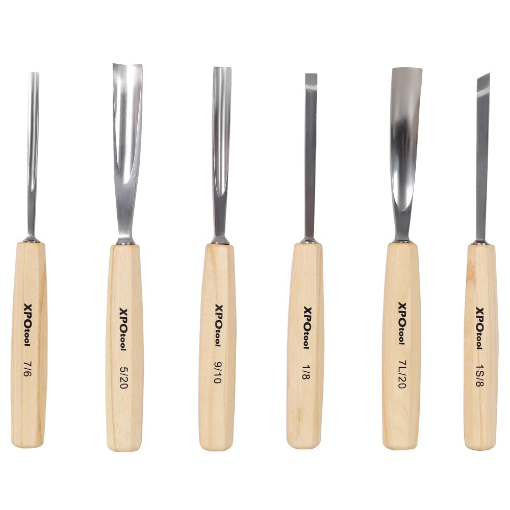 Set di strumenti per intaglio del legno, 12 pezzi, kit professionale per intaglio del legno con scalpello in acciaio 60CRV, manici in salice e borsa di tela, per principianti fai da te