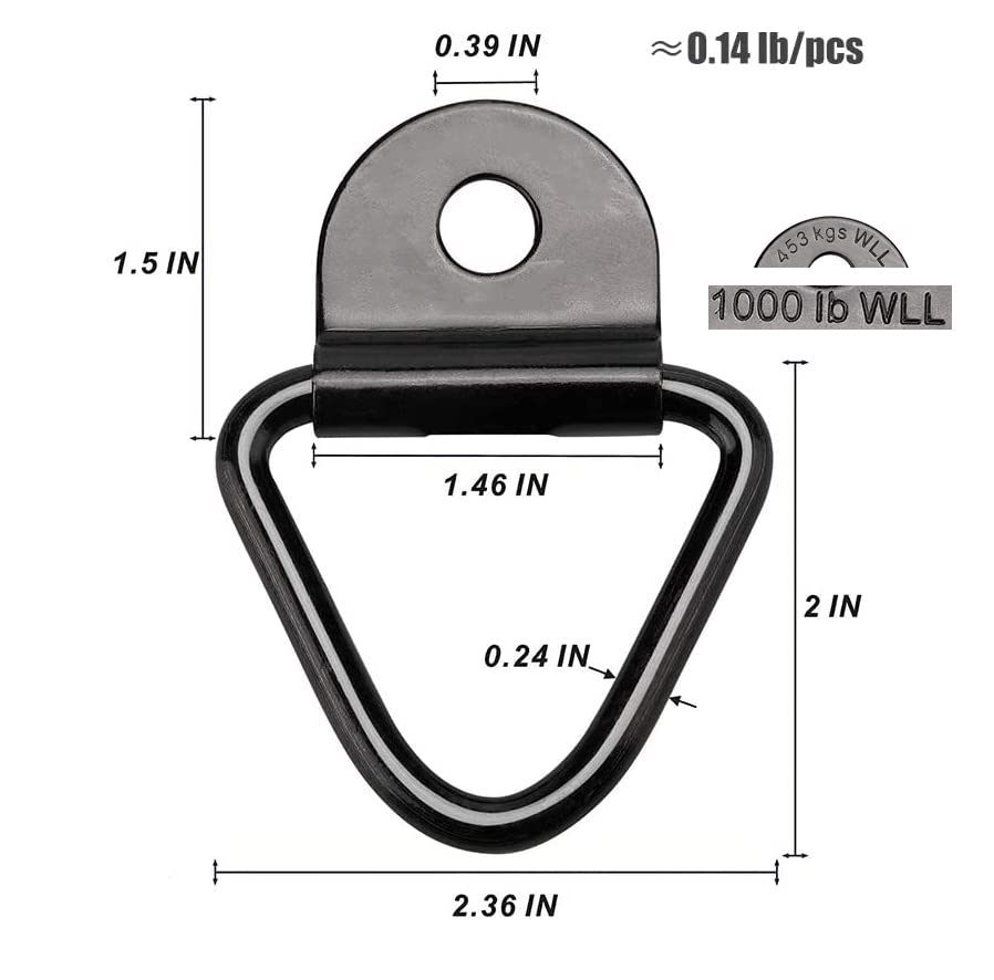 Anneau D En Acier Galvanisé Pour Attache Cargaison - Fixation Sans Vis Pour Camion, Remorque, SUV, Bateau | 10 Mm - 12