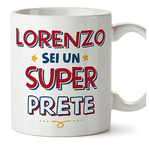 Mugffins Tazza Personalizzata in ceramica per PRETE uomo 11 oz / 350 ml - In italiano - Sei Super - Idea regalo per compleanno, anniversario, natale, laurea