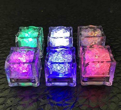 Hielo Luminoso, Luces LED submarinas intermitentes, , Luz del sensor de líquido(12 piezas) – Cubito de hielo LED con luz de luces, boda, cumpleaños, Navidad, despedida de soltero cálido artefacto