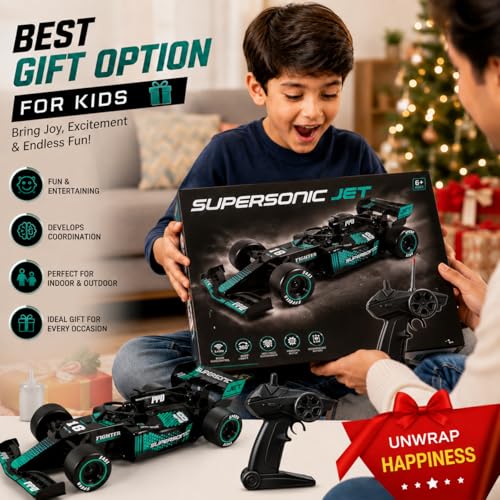 Image of Formula 1 Inspired Remote Control Drift Car Toy - High Speed Rechargeable RC Sports Racing Car with 2.4GHz Wireless System and Durable Rubber Tires for Boys
