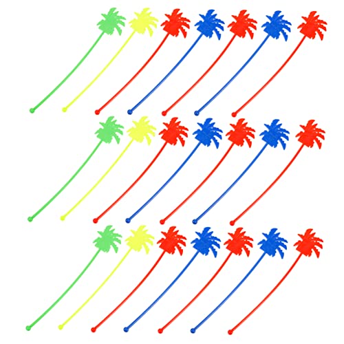OFFSCH Plastic Cocktail Stirrers 30pcs Sticks Coconut Tree Shape Perfect for Bar Home