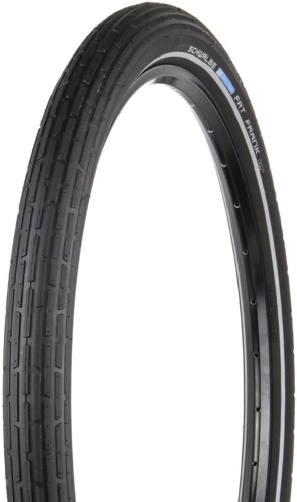 Schwalbe - Fat Frank Cruiser and Road Wire Clincher Bike Tire | 26 x 2.35 | Active Line, K-Guard | Black/Reflective