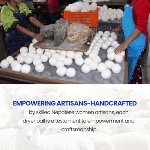 Unique Craft Wool Dryer Balls 6-Pack XL, Premium Organic Fabric Softener, Chemical-Free, Hypoallergenic, Hand-Felted, Reusable, Reduces Wrinkles & Drying Time, Eco-Friendly Alternative to Sheets - Image 3