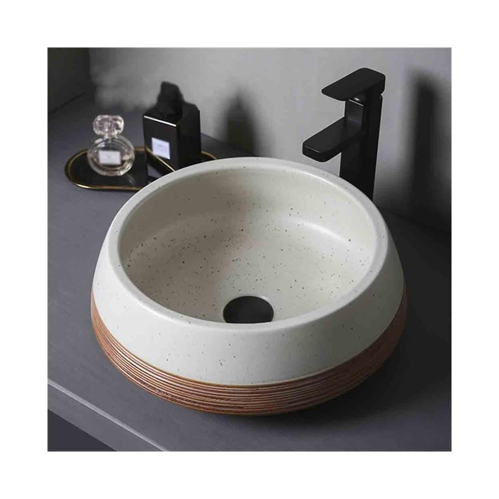 Z4t8m2k6g5 One Color Countertop Bathroom Vessel Ceramic Round Washbasinbalcony Washbasinhome Indoor With Accessories Cloakroom Sink
