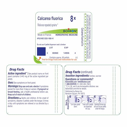 Boiron Calcarea Fluorica 8X for Repeated Sprains - 80 Pellets - image 9
