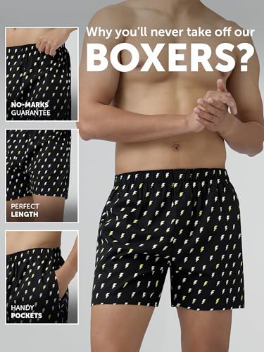 Image of XYXX Men's Remix Regular Fit Cotton Printed Boxer with Dual Pocket & No Marks Waistband (Pack of 2)