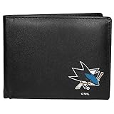 san jose sharks team Gedrucktes Teamlogo NHL Siskiyou Sports Herren Geldbörse San Jose Sharks, zweifarbig, Einheitsgröße, Schwarz