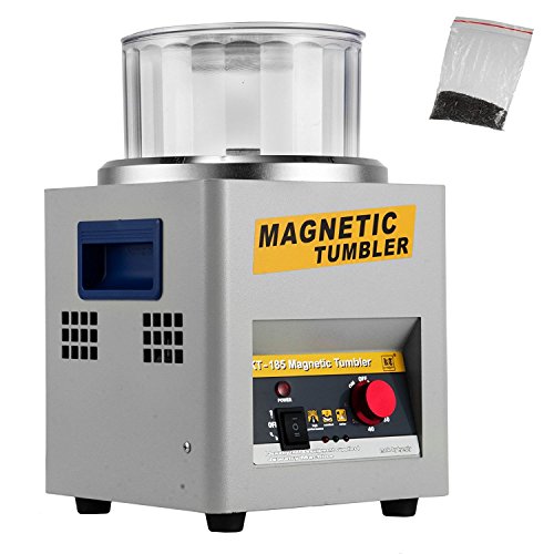 Cueffer Pulidor Magnetico 2000 RPM Maquina Pulidora Magnetica Vaso Magnetico para Limpieza de Máquinas Acabados de Oro y Platino Pulido de Aluminio Magnetic Tumbler Polisher para Pulir Joyas (180 mm)
