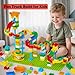Anpcso Marble Run Building Blocks for Kids Age 3-8, 128 Pcs STEM Building Bricks Set with Toss Ring Game, Educational Learning Toys for Toddlers Boys Girls Gifts- Compatible with All Major Brands
