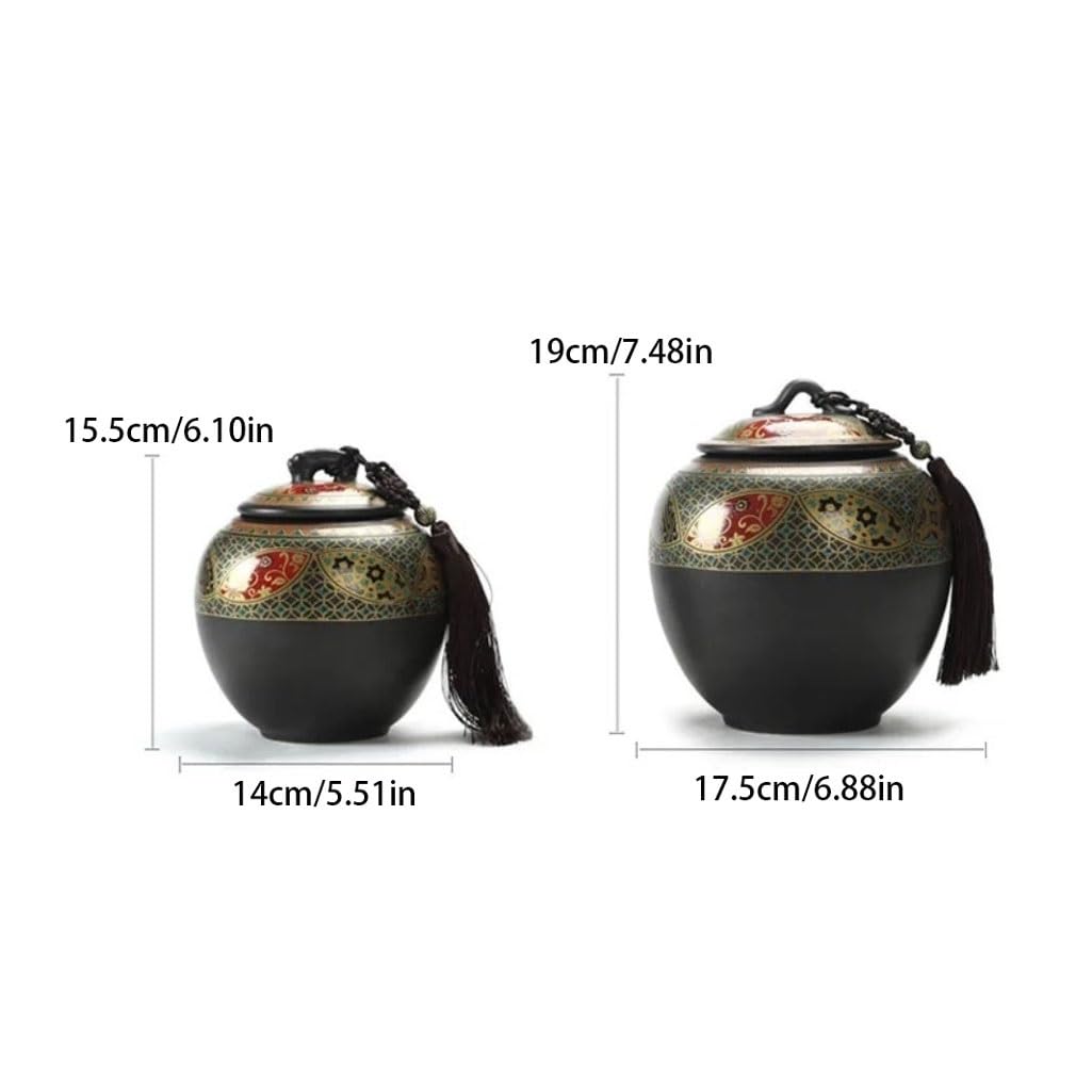 Teedose Keramik Teekanne mit Deckel Luftdichter Behälter in Home Decoration, Süßigkeiten, Kaffeebohnen, Vorratsdose für Lebensmittelaufbewahrung Tee-Box (M)